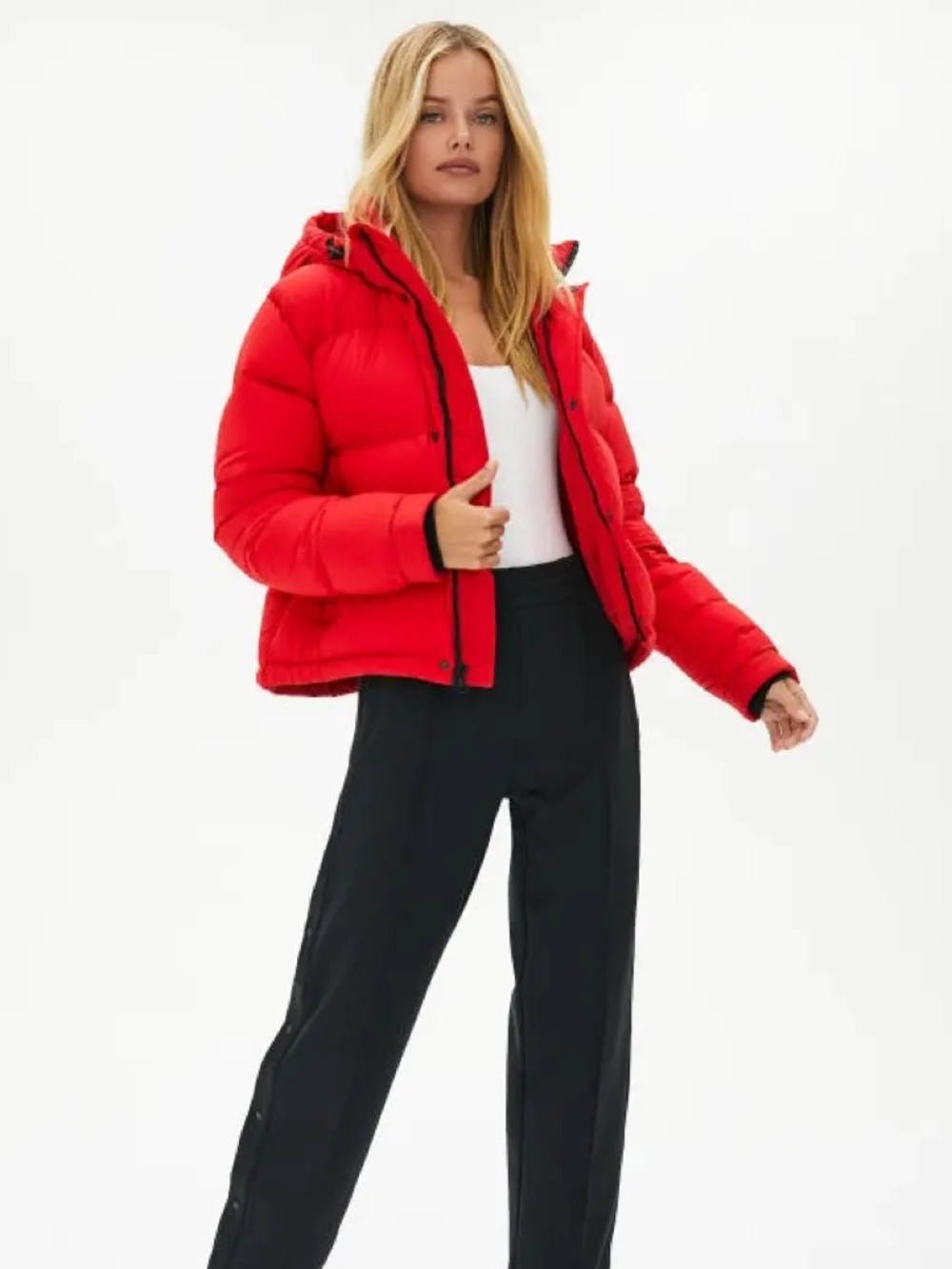 Aritzia Super Puff Shorty Cropped Red Puffer Jacket | M - Picture 3 of 9